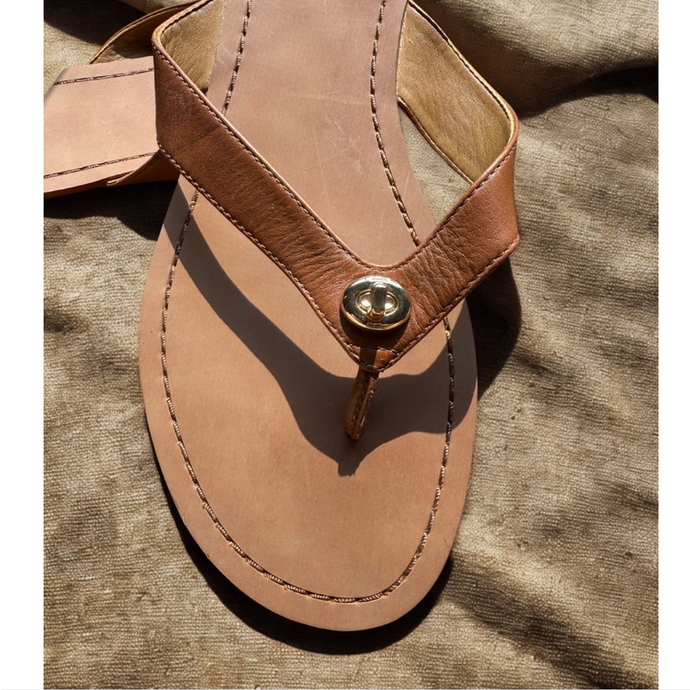 Coach Women's Brown Leather Sandals- Size 9.5 - Picture 3 of 7